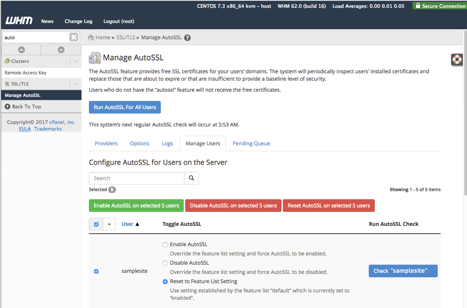 ssl enabled for all users