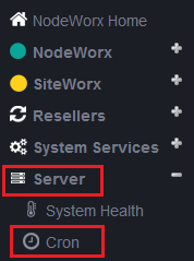 cron link highlighted