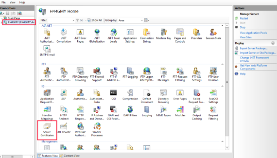 Server Certificates Highlighted