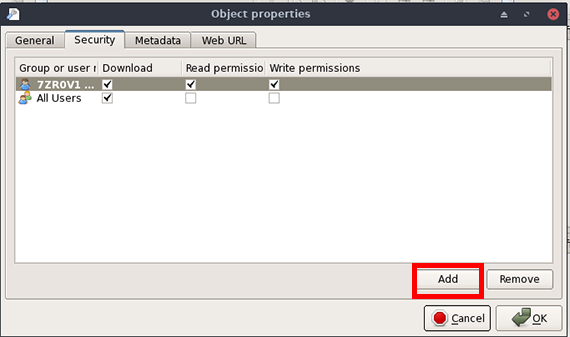 add button highlighted