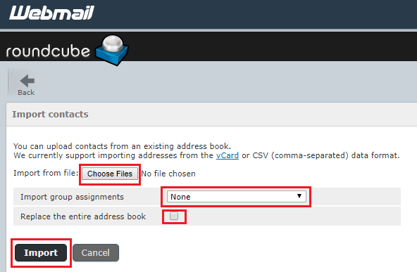 roundcube import screen
