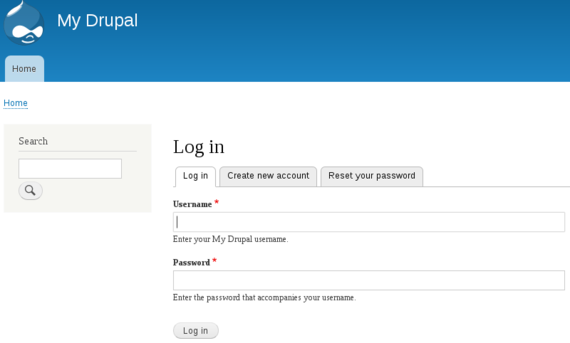 drupal login home