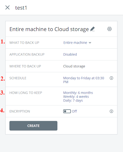 backup plan detail screen