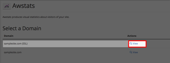 view button highlighted