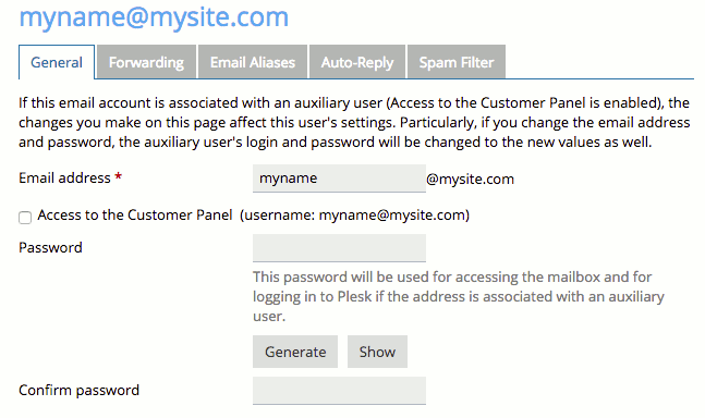 choosing and confirming a password