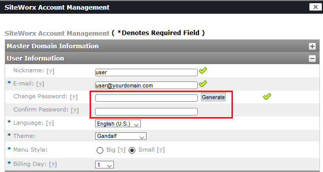 account password reset detail