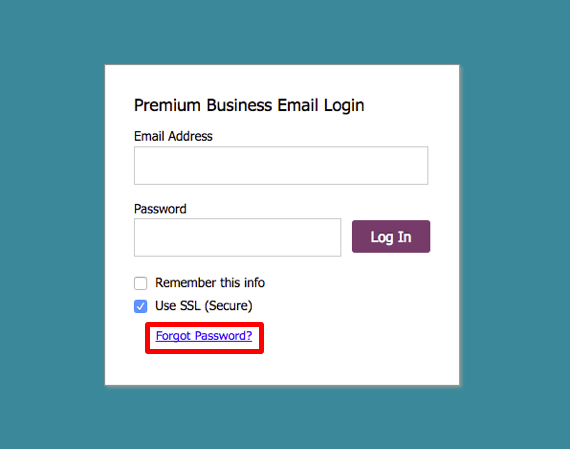 lost password link highlighted