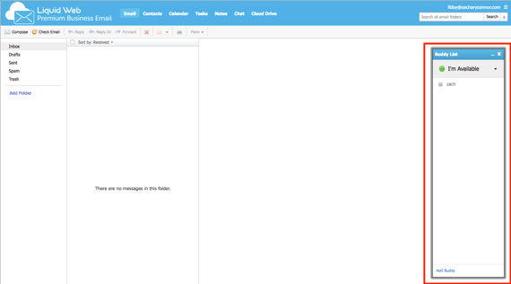 chat window open showing contacts