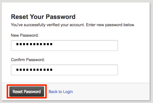 password entered and reset button highlighted