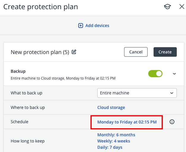 new protection plan screen