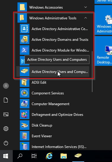 active directory users and computers link