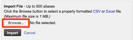 browse button highlighted