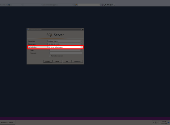 ssql server authentication