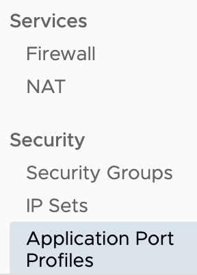 application port profile link highlighted