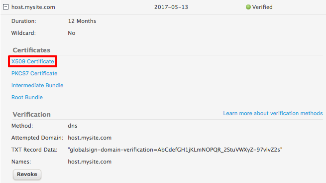 copying your certificate