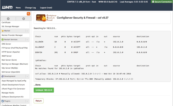 message showing ip is blocked