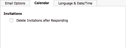 calendar tab for email settings