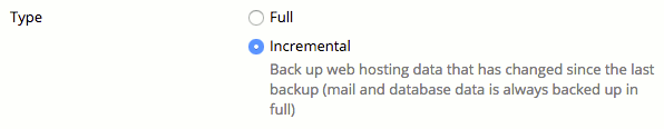 full or incremental backup
