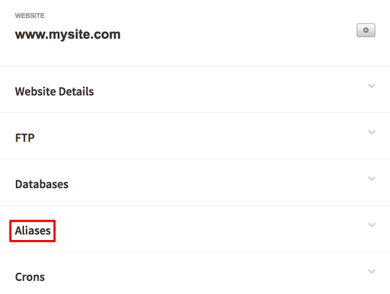 alias section highlighted