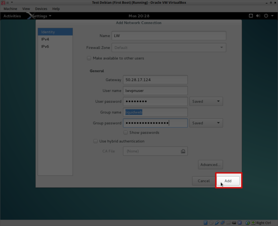 add button highlighted