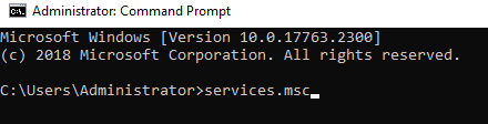 command to open the services msc