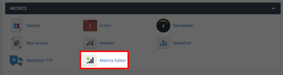 metrics button highlighted