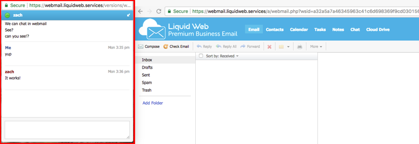 chat box popped out in screen