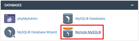 remote mysql link highlighted