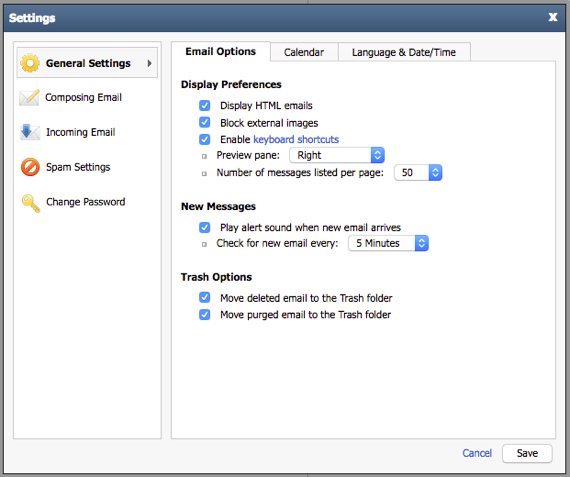 settings home pop up