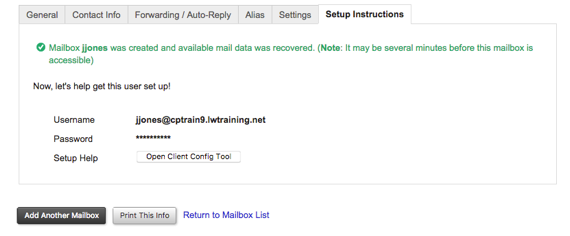 mailbox restored message