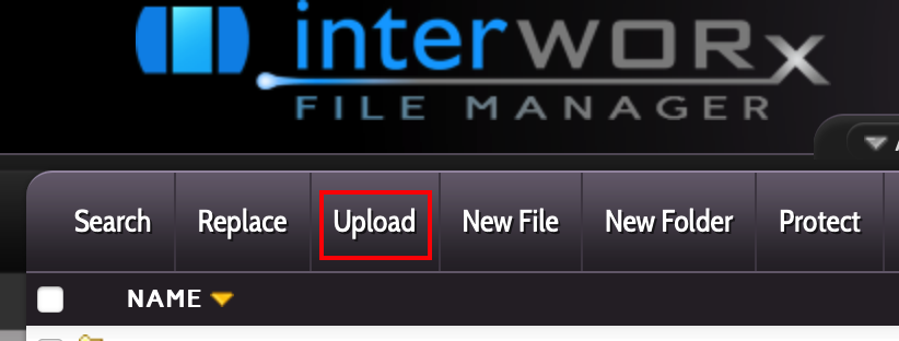 file upload link highlighted