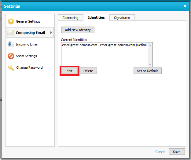 edit identity button in webmail