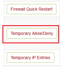 temporary allow/deny link highlighted
