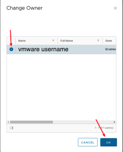 change ownership screen