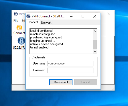 vpn showing connected