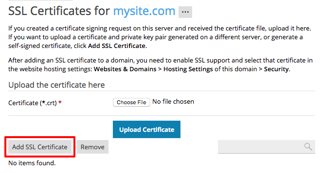 adding a new certificate