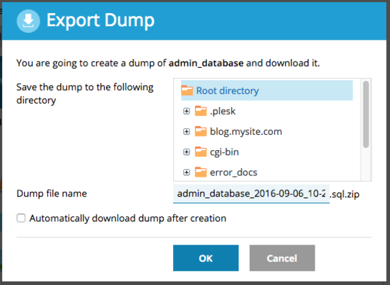 backup options section