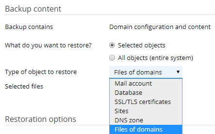 files of domains highlighted