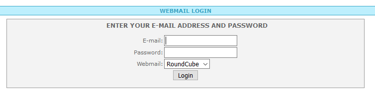 webmail login screen