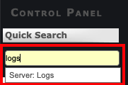 log search bar