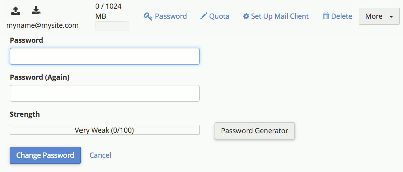 choosing and confirming a password