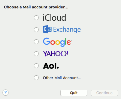 gif showing macmail selected