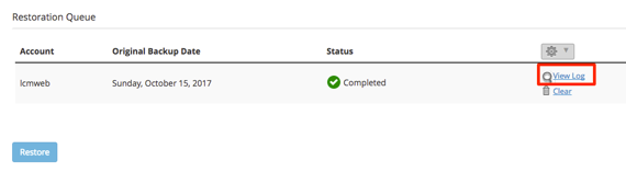 view log link highlighted