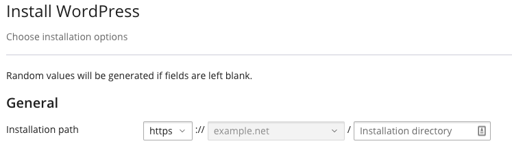 installation path options