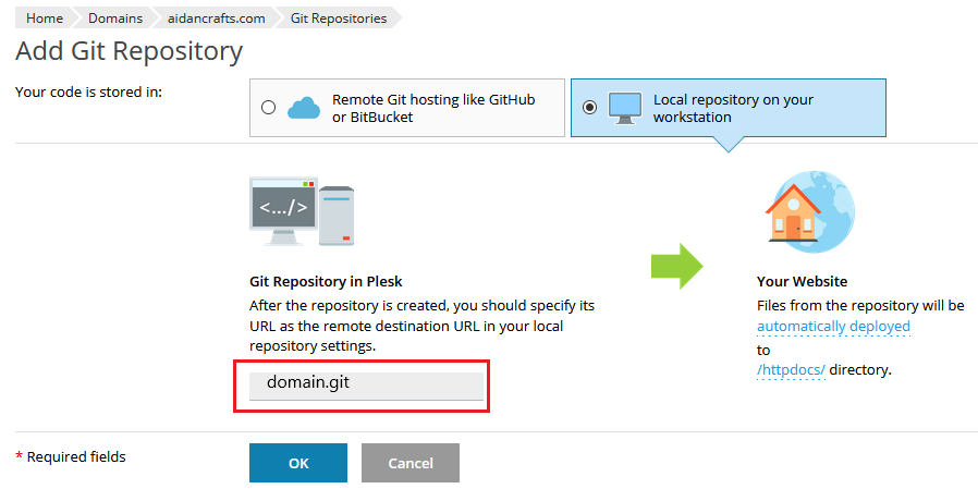 name git repository box highlighted