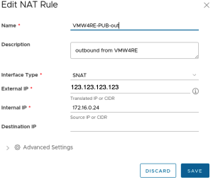 edit nat rule screen