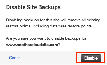 disable button highlighted in popup
