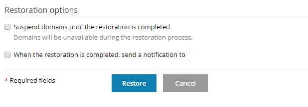 restoration options listed