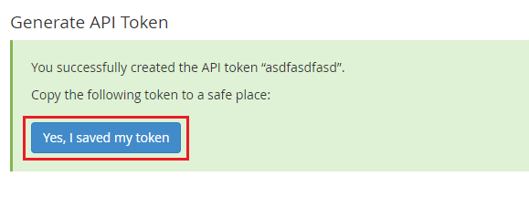 token confirmation button highlighted