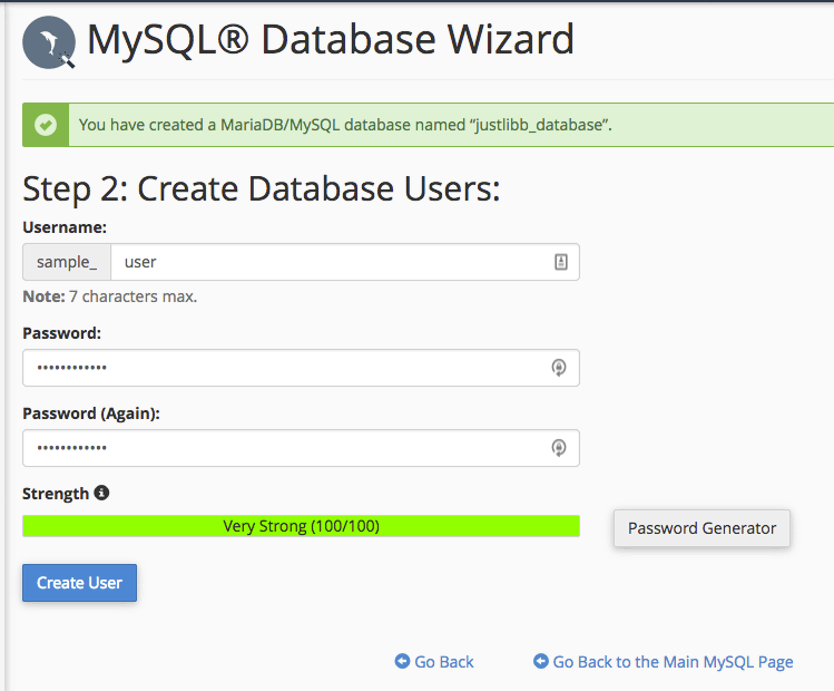 create user home page